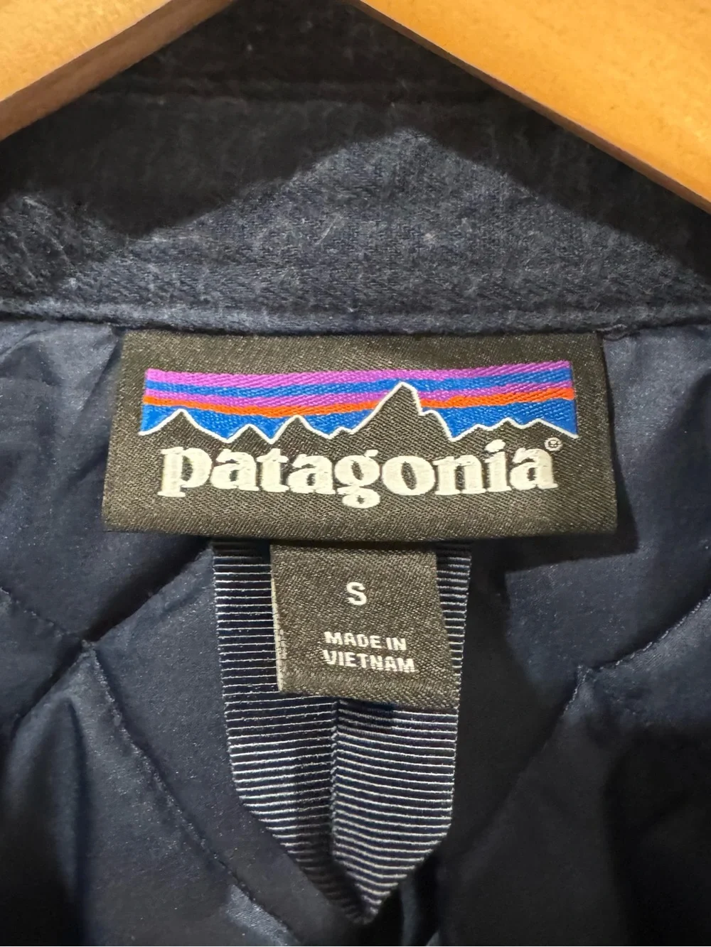 Patagonia Men Insulated Fjord Flannel Shirt Jacket Navy Sz Small